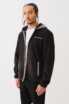 CONTRAST SHERPA HOODED JACKET, image 4