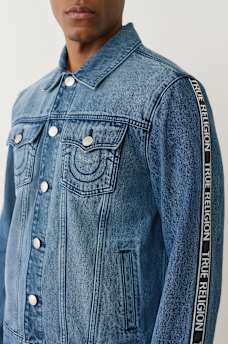 LOGO TAPING DENIM JACKET, image 3