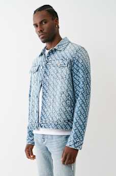ALLOVER LOGO DENIM JACKET, image 3