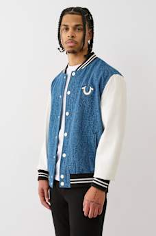BUDDHA DENIM VARSITY JACKET, image 3