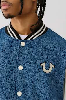BUDDHA DENIM VARSITY JACKET, image 4