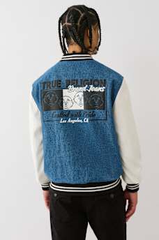 BUDDHA DENIM VARSITY JACKET, image 1