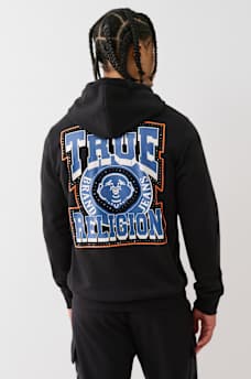 STUDDED RETRO LOGO ZIP HOODIE, image 1