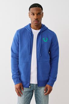 STUDDED RETRO LOGO ZIP HOODIE, image 2