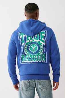 STUDDED RETRO LOGO ZIP HOODIE, image 1