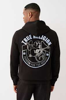 METALLIC BUDDHA ZIP HOODIE, image 1