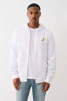 METALLIC BUDDHA ZIP HOODIE, image 2