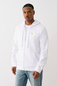 METALLIC BUDDHA ZIP HOODIE, image 3