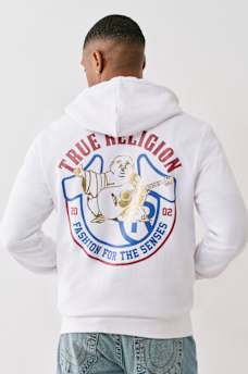 METALLIC BUDDHA ZIP HOODIE, image 1