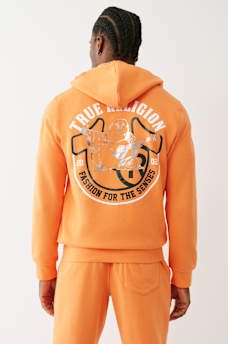 METALLIC BUDDHA ZIP HOODIE, image 1