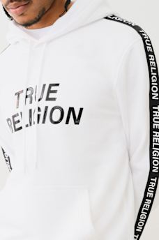 TRUE RELIGION TAPING PULLOVER HOODIE, image 1