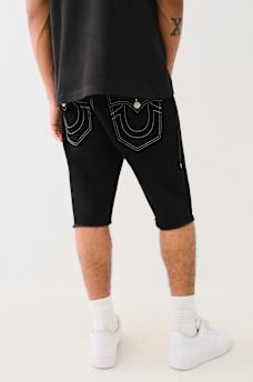 RICKY FLAP FRAYED HEM DENIM SHORT
