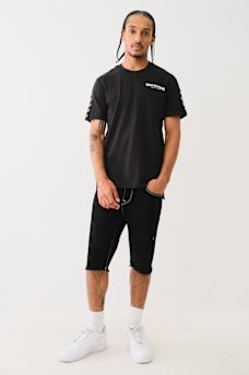 RICKY FLAP FRAYED HEM DENIM SHORT