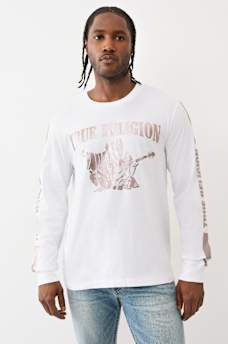 METALLIC BUDDHA LONG SLEEVE TEE, image 1