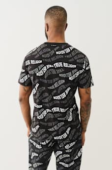 ALLOVER WAVY LOGO TEE, image 4