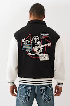 COLLARED PATCH FLEECE VARSITY JACKET, image 4