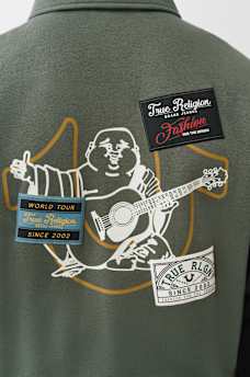 COLLARED PATCH FLEECE VARSITY JACKET, image 2