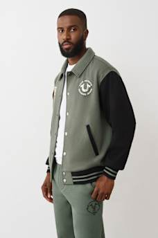 COLLARED PATCH FLEECE VARSITY JACKET, image 4