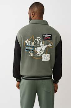 COLLARED PATCH FLEECE VARSITY JACKET, image 5