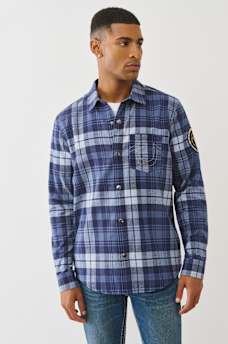 LOGO PATCH BRUSHED FLANNEL SHIRT, image 2