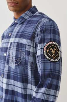 LOGO PATCH BRUSHED FLANNEL SHIRT, image 4