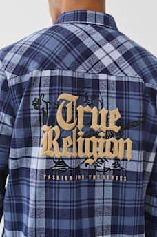 LOGO PATCH BRUSHED FLANNEL SHIRT, image 1