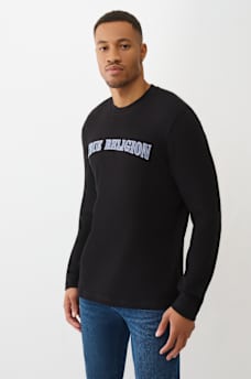 DENIM LOGO LONG SLEEVE THERMAL TEE, image 3