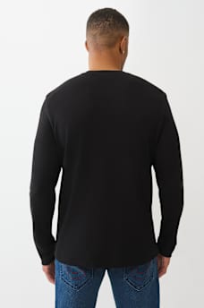 DENIM LOGO LONG SLEEVE THERMAL TEE, image 5