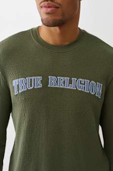 DENIM LOGO LONG SLEEVE THERMAL TEE, image 1