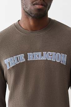 DENIM LOGO LONG SLEEVE THERMAL TEE, image 2