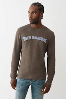 DENIM LOGO LONG SLEEVE THERMAL TEE, image 1