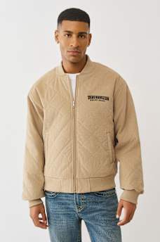 QUILTED CORDUROY BOMBER JACKET, image 1