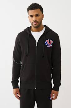 EMBROIDERED PATCH HORSESHOE ZIP HOODIE, image 2