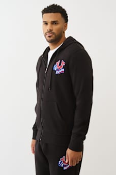 EMBROIDERED PATCH HORSESHOE ZIP HOODIE, image 3