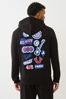 EMBROIDERED PATCH HORSESHOE ZIP HOODIE, image 1