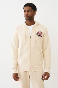 EMBROIDERED PATCH HORSESHOE ZIP HOODIE, image 2