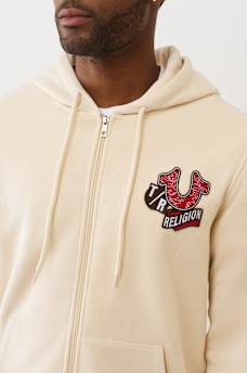EMBROIDERED PATCH HORSESHOE ZIP HOODIE, image 4