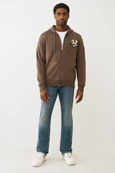 EMBROIDERED PATCH HORSESHOE ZIP HOODIE