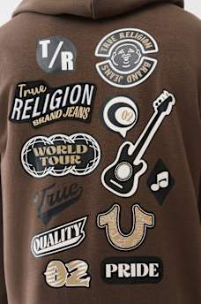 EMBROIDERED PATCH HORSESHOE ZIP HOODIE