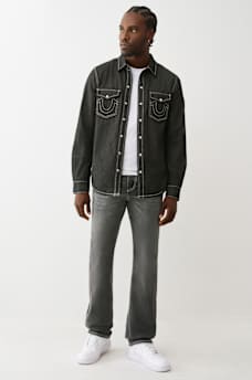 CHAMBRAY LOGO LONG SLEEVE SHIRT, image 6