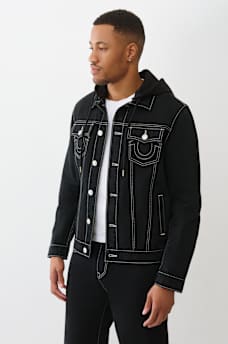 JESSE DENIM HOODIE TRUCKER JACKET, image 3