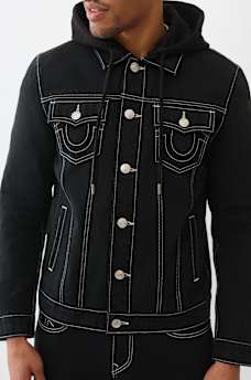 JESSE DENIM HOODIE TRUCKER JACKET, image 4