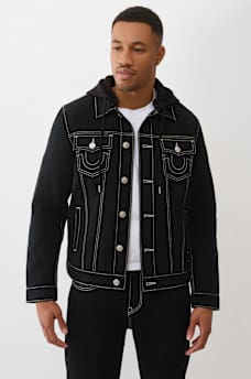 JESSE DENIM HOODIE TRUCKER JACKET, image 1