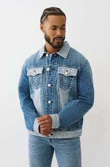 REWORKED DENIM TRUCKER JACKET, image 1