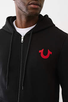 FLOCKED HORSESHOE ZIP HOODIE, image 2