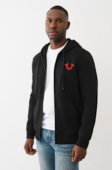 FLOCKED HORSESHOE ZIP HOODIE, image 4