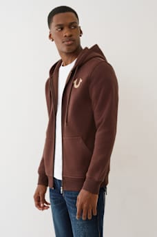 FLOCKED HORSESHOE ZIP HOODIE, image 3