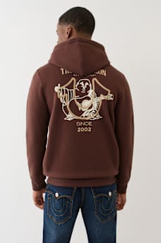 FLOCKED HORSESHOE ZIP HOODIE, image 1