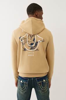 FLOCKED HORSESHOE ZIP HOODIE, image 1