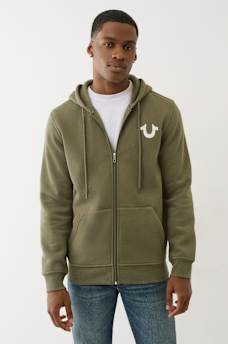 FLOCKED HORSESHOE ZIP HOODIE, image 2